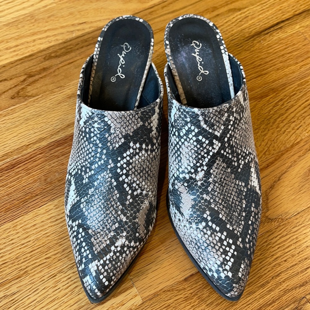 Snakeskin Mules